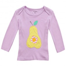 2015 New Little Maven Summer Baby Girl Children Pear Purple Cotton Long Sleeve T-shirt