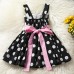 Halloween Costumes Bowknot Dots Printed Straps Princess Dress for Toddler Girls