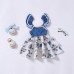 Girls Baby Print Lace Vest Layer Dress