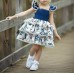 Girls Baby Print Lace Vest Layer Dress