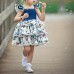 Girls Baby Print Lace Vest Layer Dress