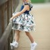 Girls Baby Print Lace Vest Layer Dress