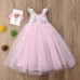 Sweet Toddler Girls Kids Sleeveless Lace Princess Dress for 2Y-9Y