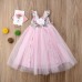 Sweet Toddler Girls Kids Sleeveless Lace Princess Dress for 2Y-9Y