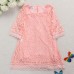 Children Girls Party Princess Solid Lace Dress Dresses