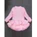Thick Warm Winter Christmas Wedding Party Knitted Patchwork Lace Girls Children Dress