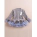 Thick Warm Winter Christmas Wedding Party Knitted Patchwork Lace Girls Children Dress