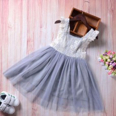 Girls Lace Patchwork Layered Dress for 4Y-12Y