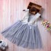 Girls Lace Patchwork Layered Dress for 4Y-12Y
