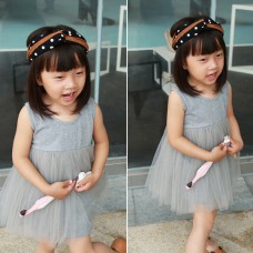 Casual Kid Girls Pure Color Sleeveless Princess Tutu Dresses