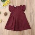 Girls Baby Children Solid Pleated Dress