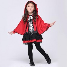 Cute Little Girls Little Red Devil Cosplay Costume Halloween Little Red Riding Hood Costume