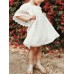 Girls Lace Patchwork Off Shoulder Strap Dress for 2Y-7Y