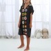 Girls Clothing Bohemian Floral Crochet Stitching Split Kaftan Dress
