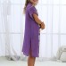 Girls Clothing Bohemian Floral Crochet Stitching Split Kaftan Dress