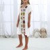 Girls Clothing Bohemian Floral Crochet Stitching Split Kaftan Dress