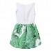 Kid Girls Leaf Printed Sleeveless Princess Dress