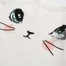 2Pcs Kid Girls Cute Cat Pattern Short Sleeve T-shirt Butterfly Tutu Skirt