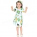 Kid Girls Short Sleeve Cartoon Mermaid Printed Dress