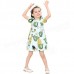 Kid Girls Short Sleeve Cartoon Mermaid Printed Dress