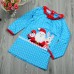 Christmas Kid Girls Santa Elk Pattern Long Sleeve Striped Clothing Suit