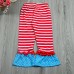 Christmas Kid Girls Santa Elk Pattern Long Sleeve Striped Clothing Suit