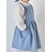 Children Girls Japanese Style Gardening Cooking Cotton Linen Aprons Dress with Pockets