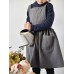 Children Girls Japanese Style Gardening Cooking Cotton Linen Aprons Dress with Pockets