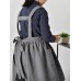 Children Girls Japanese Style Gardening Cooking Cotton Linen Aprons Dress with Pockets