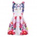 Kid Girls Sleeveless O-Neck Printed Dress