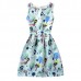 Kid Girls Sleeveless O-Neck Printed Dress