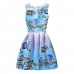 Kid Girls Sleeveless O-Neck Printed Dress