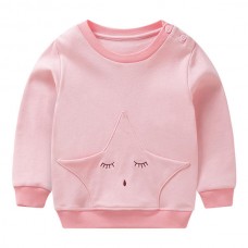 Kid Girls Long Sleeve Star Pattern Cotton Sweatshirt