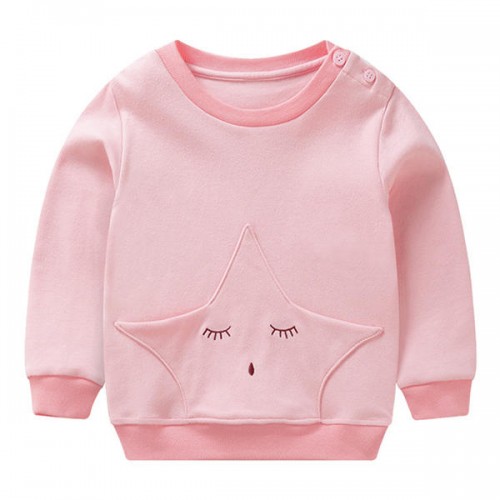 Kid Girls Long Sleeve Star Pattern Cotton Sweatshirt Kid Girls Long Sleeve Star Pattern Cotton Sweatshirt
