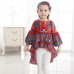 Kid Girls Peacock Printed Round Neck Bell-Sleeve Tops