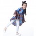 Kid Girls Peacock Printed Round Neck Bell-Sleeve Tops