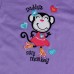 2015 New Summer Baby Girl Children Monkey Purple Cotton Short Sleeve T-shirt