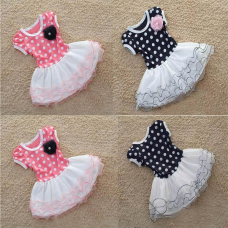 Baby Girls Dot Princess Short Sleeve Stitching Styles Dress