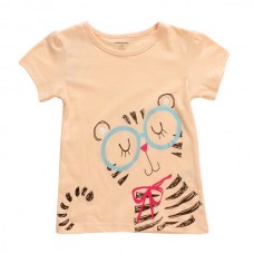 2015 New Little Maven Lovely Cat Baby Children Girl Cotton Short Sleeve T-shirt Top