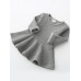 Girls Velvet Cotton Pure Color Lotus Leaf Edge Long Sleeve Kids Dress