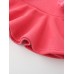 Girls Velvet Cotton Pure Color Lotus Leaf Edge Long Sleeve Kids Dress