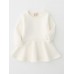 Girls Velvet Cotton Pure Color Lotus Leaf Edge Long Sleeve Kids Dress