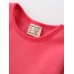Girls Velvet Cotton Pure Color Lotus Leaf Edge Long Sleeve Kids Dress