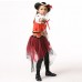 4Pcs Halloween Kid Girls Long Sleeve Pirate Cosplay Costume