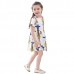 Kid Girls Short Sleeve Cartoon Pattern Printed Dress