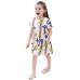 Kid Girls Short Sleeve Cartoon Pattern Printed Dress