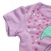 2015 New Little Maven Baby Girl Children Elephant Purple Cotton Short Sleeve T-shirt Top