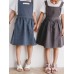 Children Girls Japanese Style Gardening Cooking Cotton Linen Aprons Pockets Dress