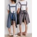 Children Girls Japanese Style Gardening Cooking Cotton Linen Aprons Pockets Dress
