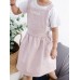 Children Girls Japanese Style Gardening Cooking Cotton Linen Aprons Pockets Dress